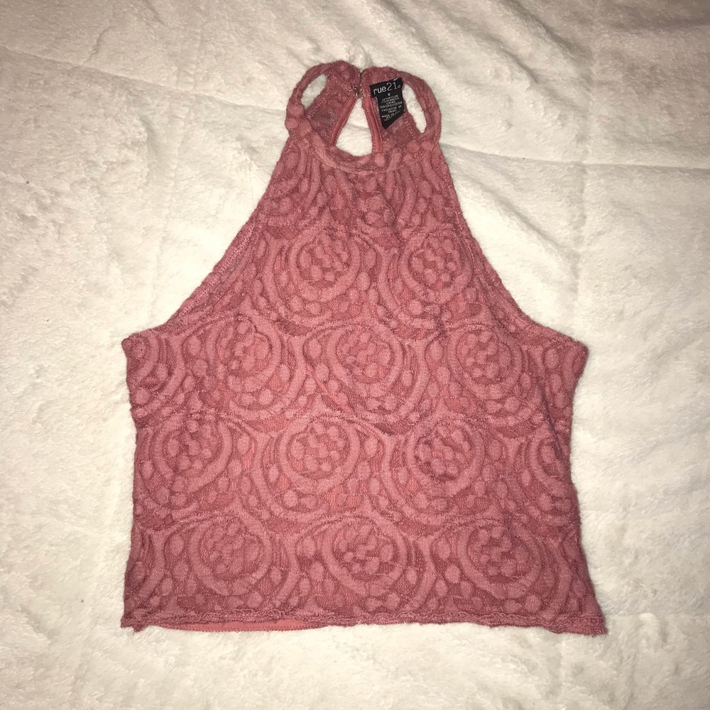 Mauve/pink halter crop top